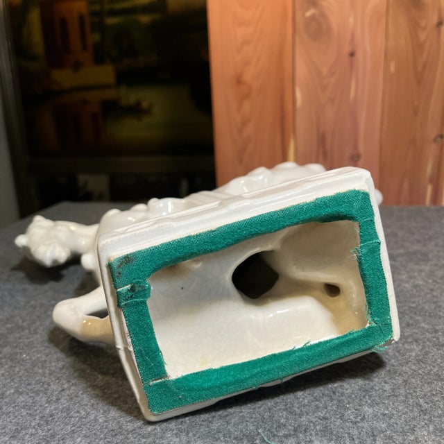 White Mid 20th Century White Glaze Ceramic Horse Figurine For Sale - Image 8 of 10