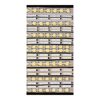 1930s Antique Gray Allover Tribal Geometric Native American Flatweave Navajo Rug For Sale