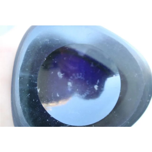 Inciso Series Blue Triangular Bottle by Paolo Venini, 1950 For Sale - Image 6 of 11