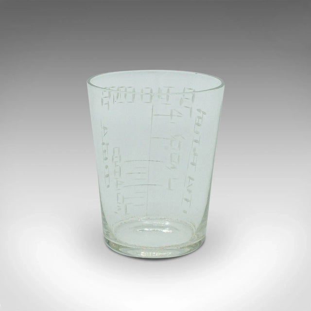 1880s Antique Victorian English Glass Apothecary Medicine Cup For Sale - Image 6 of 13