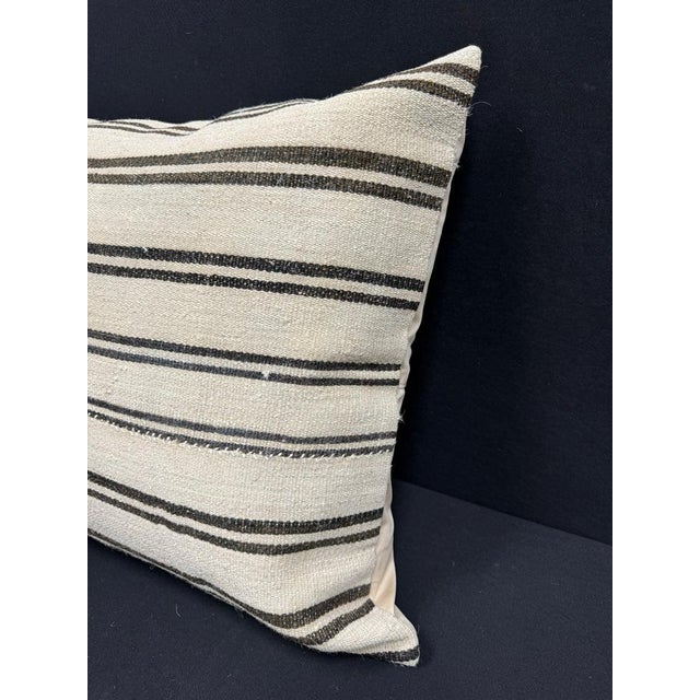 Contemporary Turkish Hemp Pillow Cushion Natural Beige Brown Pillow Cushion Cover 24"x24" For Sale - Image 3 of 4