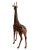 Vintage large giraffe. Hand painted leather on armitage. Deep orange and black tones.