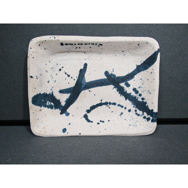 Signed Studio Pottery Abstract Ceramic Tray For Sale - Image 9 of 10