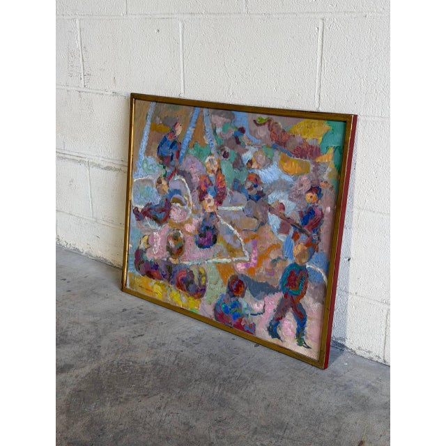 Mid-Century Modern Jens Peter Groth-Jensen Oil Painting on Canvas Danish 1985 For Sale - Image 3 of 10