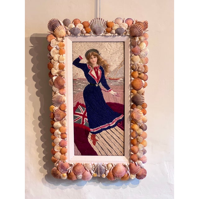 Antique Edwardian Woolie with Sailor Girl Woolwork, 1890s For Sale - Image 3 of 10