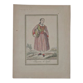 1797 Grasset De Saint-Sauveur Hand-Colored Engraving Swiss Zurich Fashion Costume For Sale