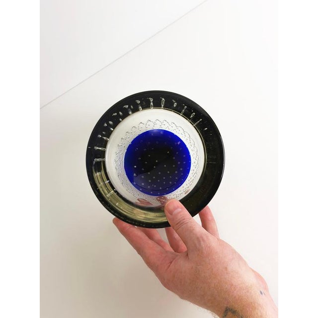 Glass Murano Sommerso Glass Bowl in Blue Bullicante by Galliano Ferro, 1960s For Sale - Image 7 of 11