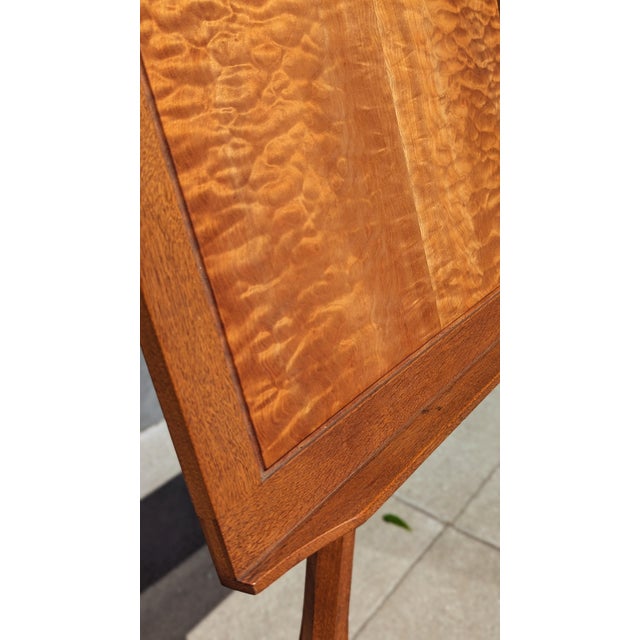 1940s Burlwood Podium Stand With Art Deco Elegance For Sale - Image 4 of 5