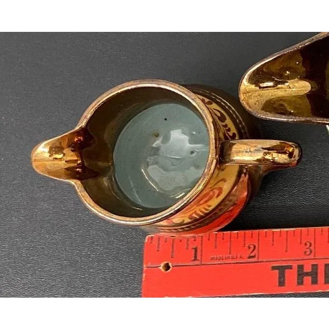 English Antique English Staffordshire Copper Lustreware Creamer For Sale - Image 3 of 4