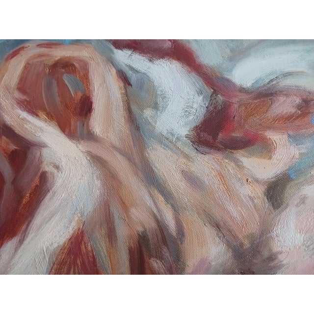 White Vintage Oil Painting Nude After Frieseke's Art Nouveau Masterpiece "Sleep" 1903 For Sale - Image 8 of 13