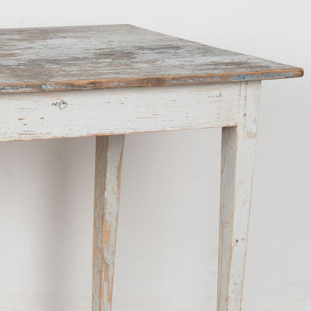19th Century Original Gray Painted Swedish Pine Side Table For Sale - Image 12 of 15
