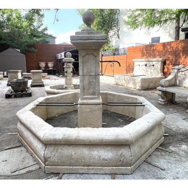 Le Louvre Carved Limestone Center Fountain From the South of France For Sale - Image 9 of 14