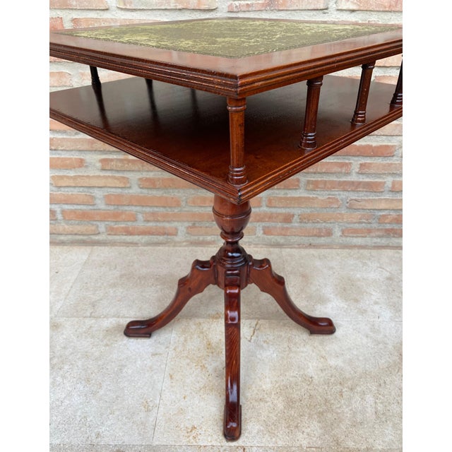 19th Century Regency Wood Game Table with Green Leather Top, 1890s For Sale - Image 13 of 18