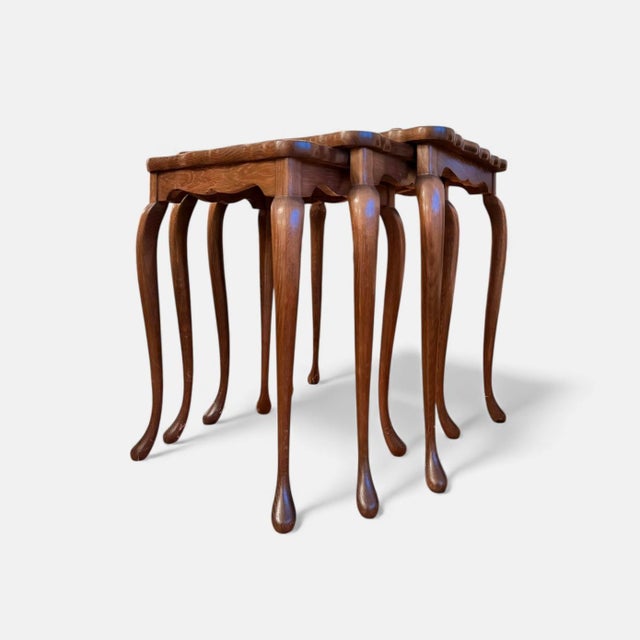 Wood Vitnage Danish Nesting Tables, 1960s, Set of 3 For Sale - Image 7 of 7
