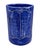 Mid-Century Modern 1996 Signed Studio Pottery Cobalt Blue Religious Symbolic Vessel For Sale - Image 3 of 7