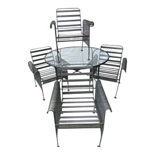 Russell Woodard Sculptura Pool Side Dining Table H& 4 Chairs, Attributed For Sale