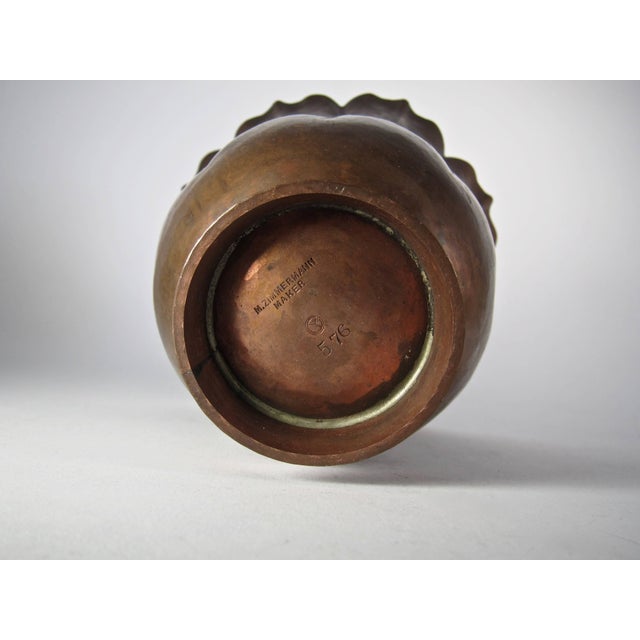 1910s Marie Zimmermann Arts and Crafts Fluted Floriform Vase For Sale - Image 5 of 9