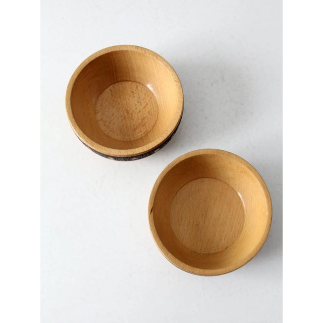 Vintage Wooden Bowls Pair For Sale - Image 10 of 11