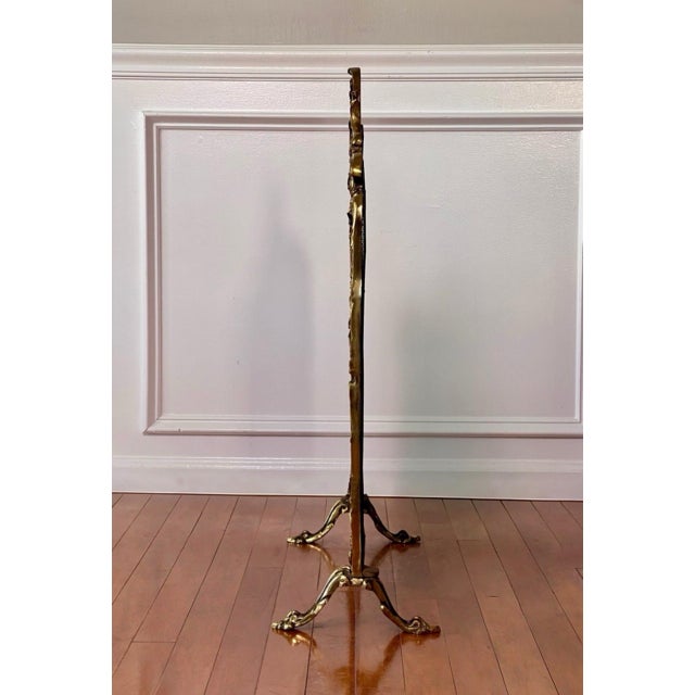 French Louis XVI Style Brass Fireplace Screen With Aged Patina Finish, 20th Century For Sale - Image 4 of 16