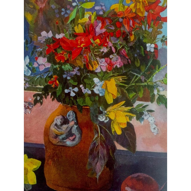 1970s Paul Gauguin Vintage 1972 Authentic Post Impressionist Lithograph Print "Still Life With Flowers" 1882 For Sale - Image 5 of 8