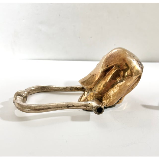 1950s Vintage Solid Brass Hound Dog Door Knocker, Sporting Dog Entry Hardware For Sale - Image 5 of 10