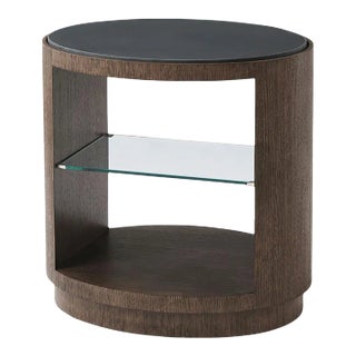 Dark Oval Side Table For Sale