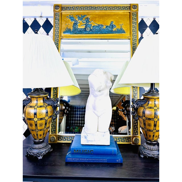 Oversized Neoclassical Greek Key Trumeau Wall Mirror With Classical Relief Frieze For Sale - Image 15 of 18