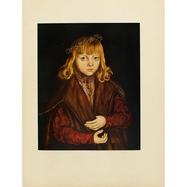 1956 After Lucas Cranach "A Prince of Saxony", Vintage Full-Color Print For Sale In Dallas - Image 6 of 8