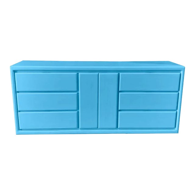 Modern Dresser With Custom Finish Sky Blue For Sale