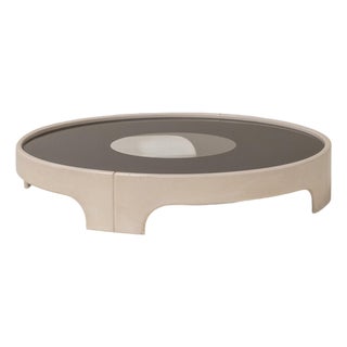 Circular Off-White Coffee Table by Tito Agnoli, Italy, 1970s For Sale