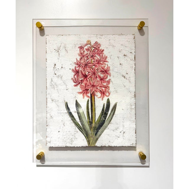 Pink Hyacinth - Hand Textured Pink Flower Art For Sale - Image 6 of 6