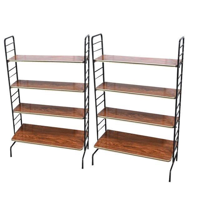 Metal and Laminate Shelves, 1950, Set of 2 For Sale