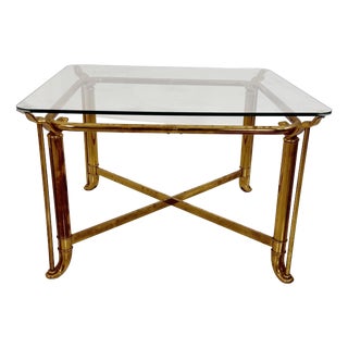 Hollywood Regency Inspired Brass Coffee Table, 1970s For Sale
