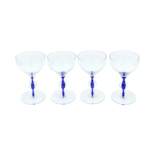 Vintage El Morocco Nyc Nightclub Champagne Coupes Glasses New York Barware- Set of 4 For Sale - Image 10 of 12