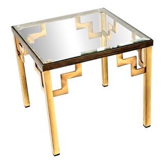 Vintage French Brass Side Table, 1960s For Sale