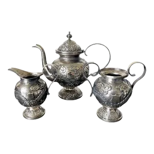 Early 20th Century Chinese Export Silver Tea or Coffee Service by ZeeSung - 3 Pieces