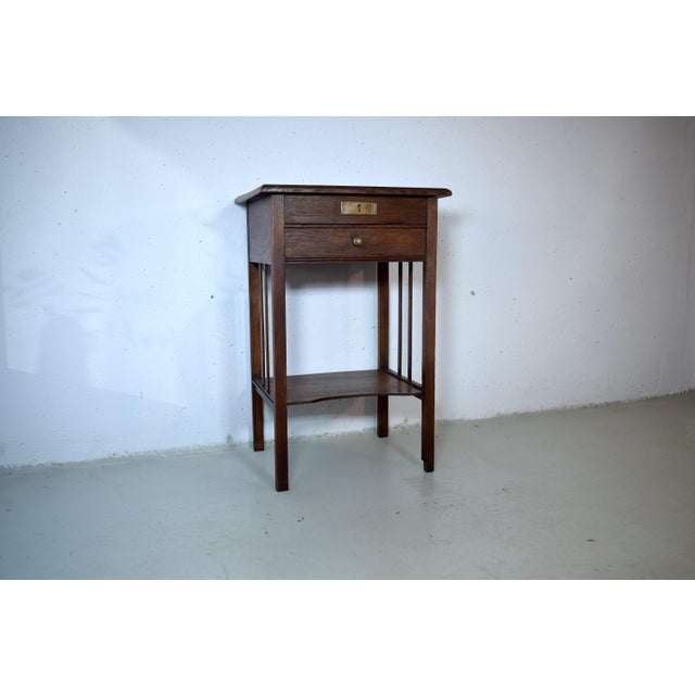 Antique Art Nouveau Side Table in Oak, 1910 For Sale - Image 11 of 12