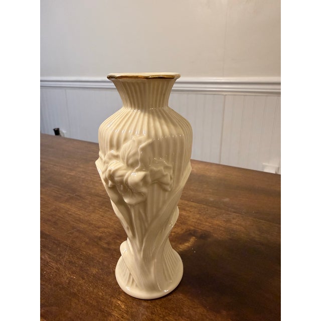 Glass Late 20th Century Lenox Raised Iris Bud Vase For Sale - Image 7 of 12
