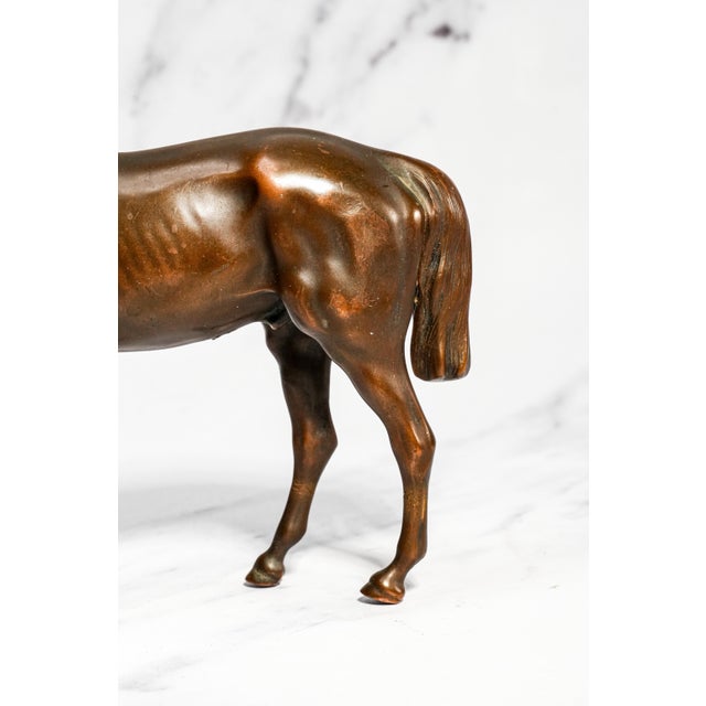 1920s Lovely Antique Cast Metal Jennings Brothers Horse Statue Sculpture Equestrian For Sale - Image 5 of 11