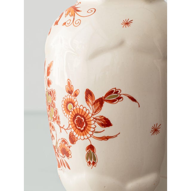 Imari Red Blue Gold Ceramic Table Lamps with Silk Shades from Royal Delft, 1970s, Set of 2 For Sale - Image 16 of 18