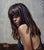 Masquerade by Dave Seeley | Oil on Canvas on Board Portrait of a woman with long hair. For Sale