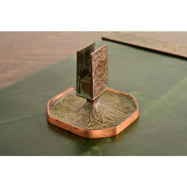 Art Deco Tiffany Studios New York Zodiac Pattern Bronze Match Box Holder For Sale - Image 3 of 11