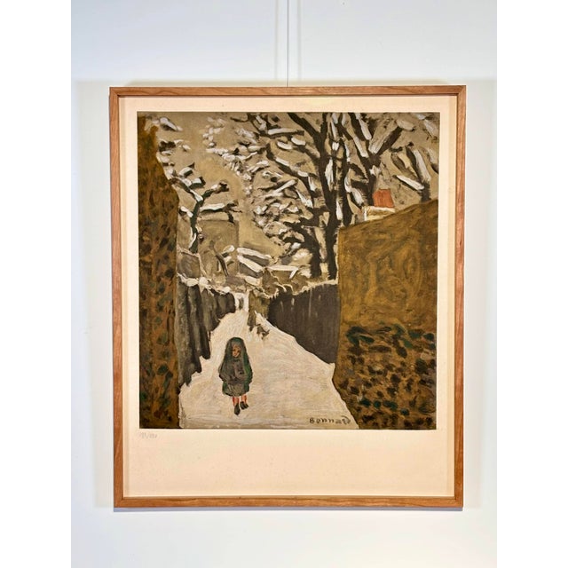 After Pierre Bonnard, Snowy Landscape, Child with Hood, Mid-20th Century, Lithograph For Sale - Image 16 of 16
