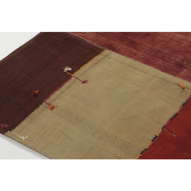 1950s Vintage Turkish Patchwork Rug With Bold Geometry in Multicolour - Rug & Kilim For Sale - Image 5 of 9