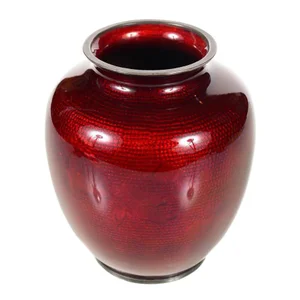 Antique Japanese Red Cloisonne Vase