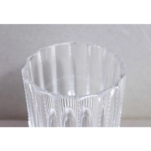 Crystal Art Deco Style Vase, 1970 For Sale - Image 9 of 11