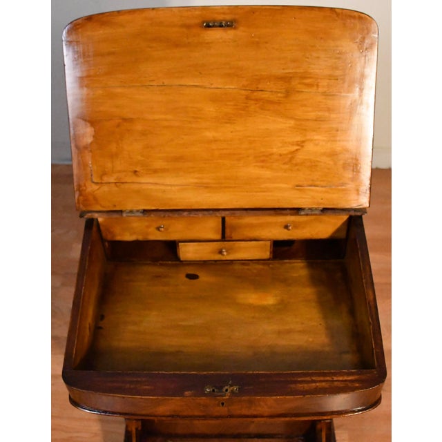 Rare 1870s Antique Victorian Burl Walnut & Leather Surface Davenport Writing Desk For Sale - Image 14 of 18