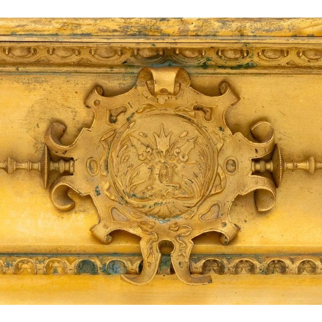 Gold French Empire Gilt Bronze Figural Clock For Sale - Image 8 of 14