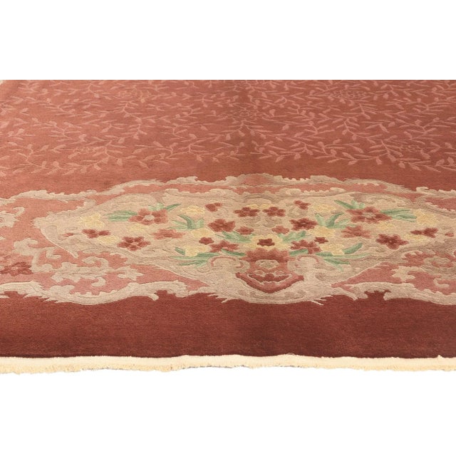 Early 20th Century Antique Chinese Art Deco Rug - 09'01 X 11'09 For Sale - Image 5 of 10