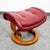 Mid Century Danish Modern Lounge Chair Leather Ekornes Red Recliner Ottoman For Sale - Image 9 of 11
